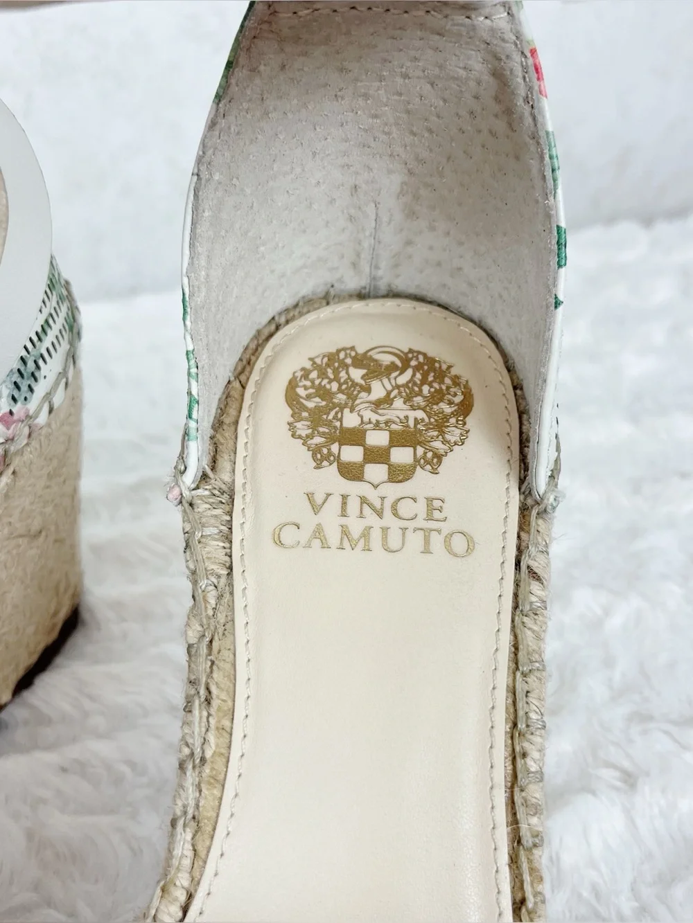 Vince Camuto Leerata Floral Espadrille Wedges 8.5 Garden Botanical Cottagecore